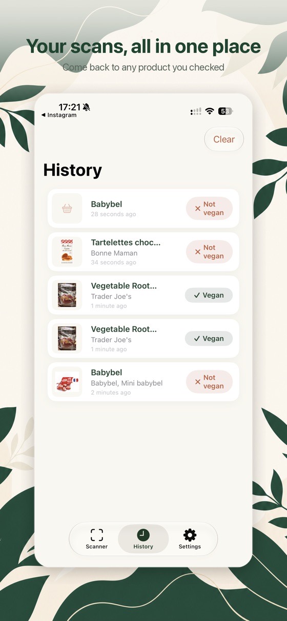 Vegan Check app screen 4